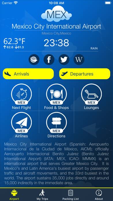 Mexico City Airport MEX +Radar Bildschirmfoto