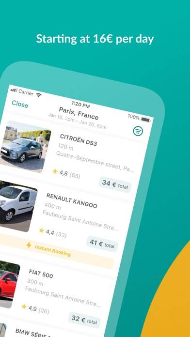 OuiCar • Location de voiture App screenshot