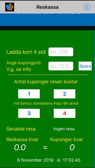 Reskassa App skärmdump #2