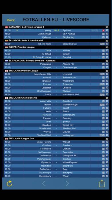 Tv-fotball Schermata dell'app
