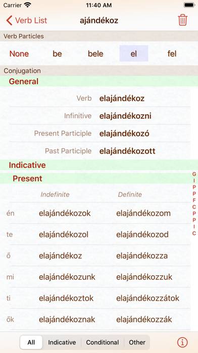 Hungarian Verb Conjugation App screenshot #2