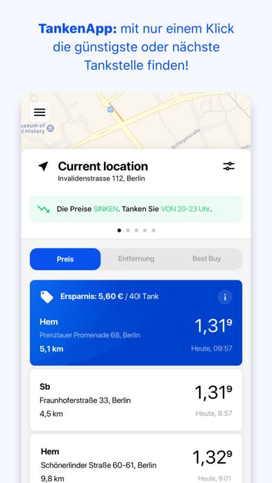 TankenApp mit Benzinpreistrend App-Screenshot #1