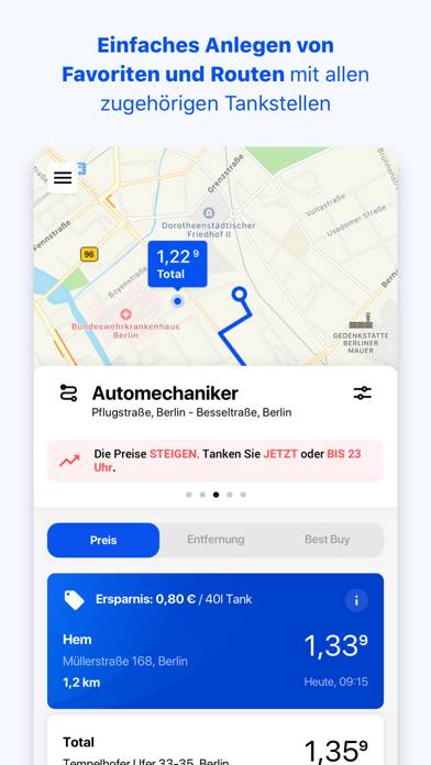 TankenApp mit Benzinpreistrend App-Screenshot