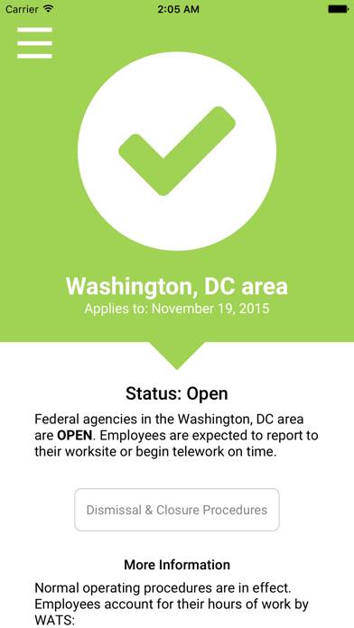 OPM DC Status App screenshot