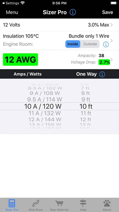 DC Wire Sizer App skärmdump