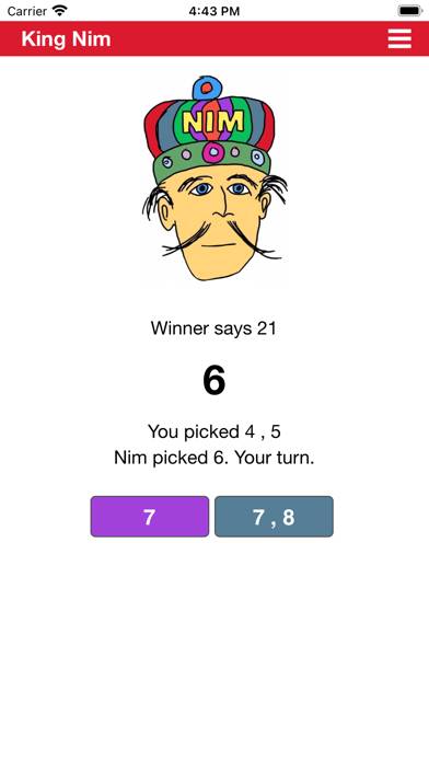 King Nim Game schermata del gioco