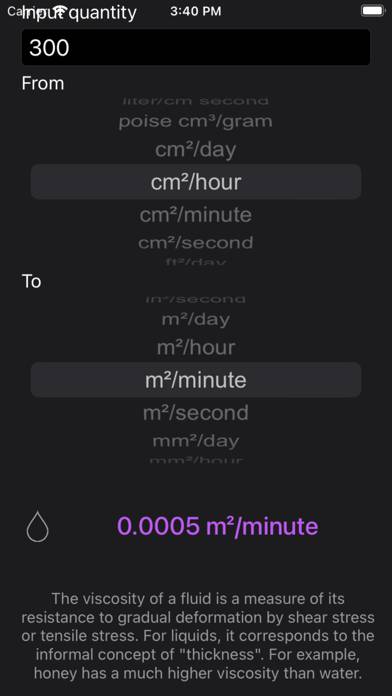 Viscosity Conversion Captura de pantalla de la aplicación