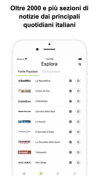 Giornali Italiani Schermata dell'app
