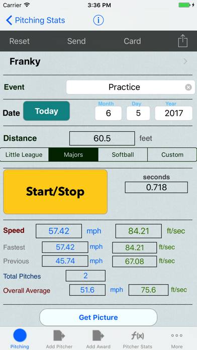 Pitching & Throwing Radar Gun screenshot