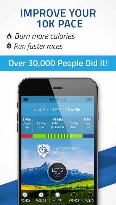 Pacer 10K: run faster races App screenshot #1