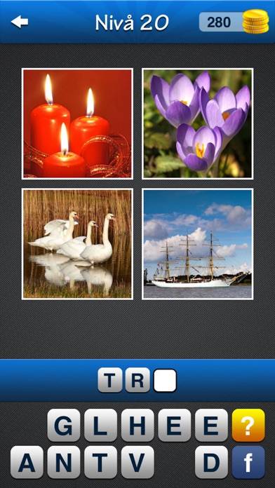 Hitta ordet! ~ Foto quiz med 4 bilder och 1 ord skärmdump av spelet
