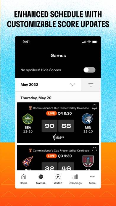 WNBA: Live Games & Scores Captura de pantalla de la aplicación #4