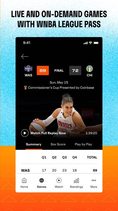 WNBA: Live Games & Scores Captura de pantalla de la aplicación #6