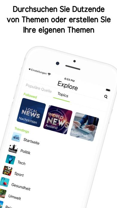 Deutsche Zeitungen Nachrichten App-Screenshot