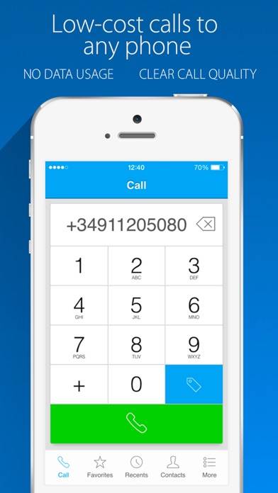 Nubefone: Low-cost international and local calls App screenshot #1