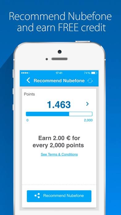 Nubefone: Low-cost international and local calls App screenshot #4