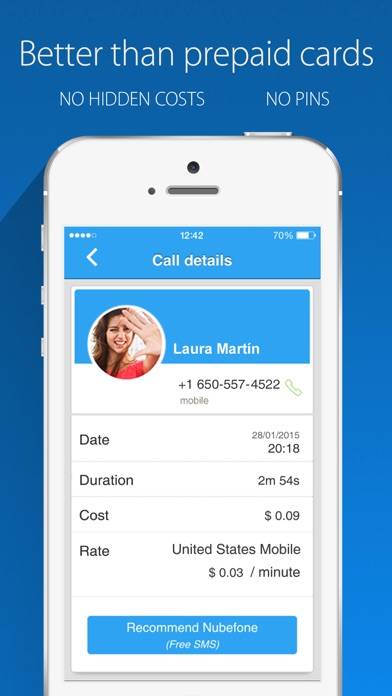 Nubefone: Low-cost international and local calls App screenshot #5
