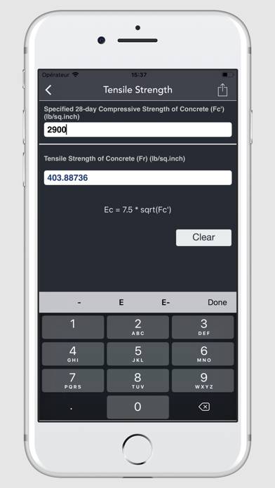 Concrete Engineering Calc. Captura de pantalla de la aplicación #6
