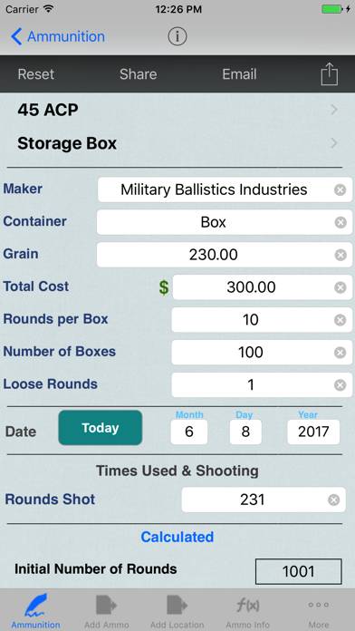 Ammo Inventory,Price per Round App screenshot #1
