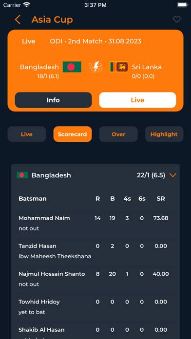 Live Cricket TV HD Streamings Captura de pantalla de la aplicación #5