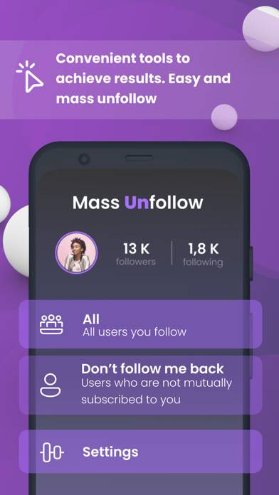 Massi: Mass Unfollow for Insta Schermata dell'app #2