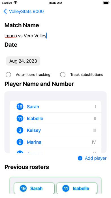 Volleyball Stats 9000 App screenshot #1