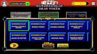 Hundred Play Draw Poker game screenshot