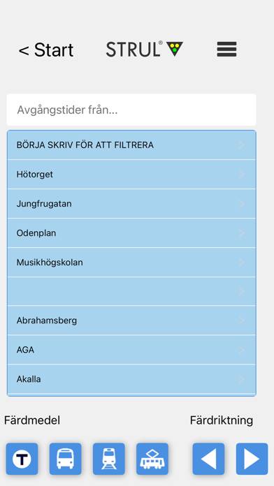 STRUL – SL trafik & störningar App skärmdump