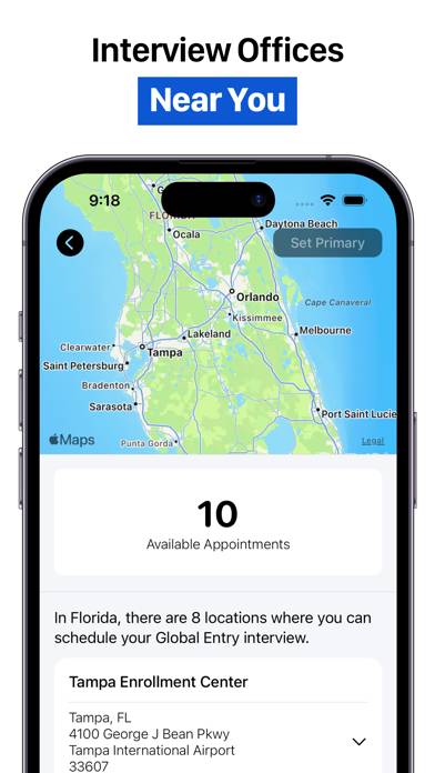 Global Entry Appointment App screenshot