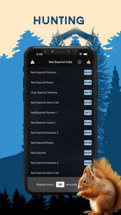 Red Squirrel Magnet Calls App screenshot