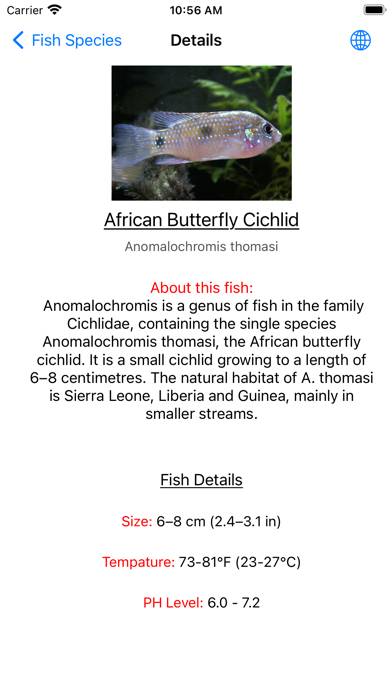 Aqua Finder Captura de pantalla de la aplicación