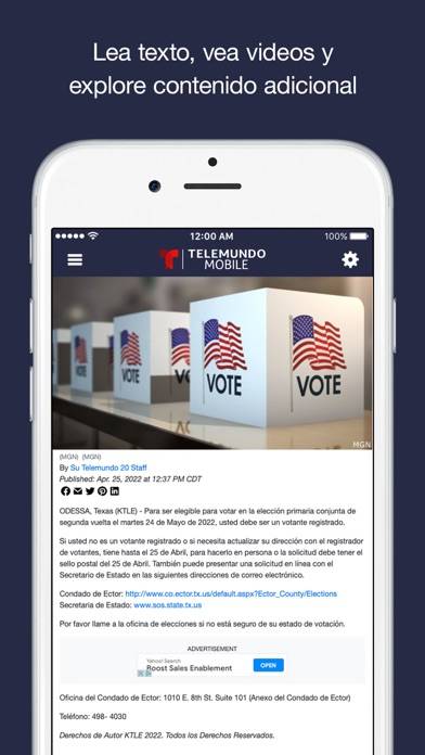 Telemundo Mobile WALA-SP App screenshot