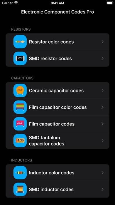 Electronic Component Codes Pro Скриншот приложения #1