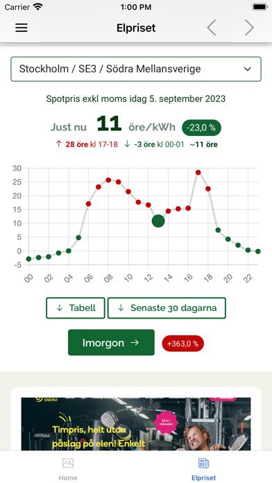 Elpris idag App skärmdump