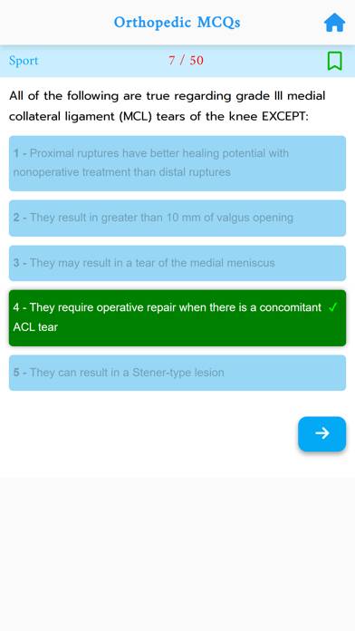 Orthopedic Quiz MCQs App Capture d'écran de l'application