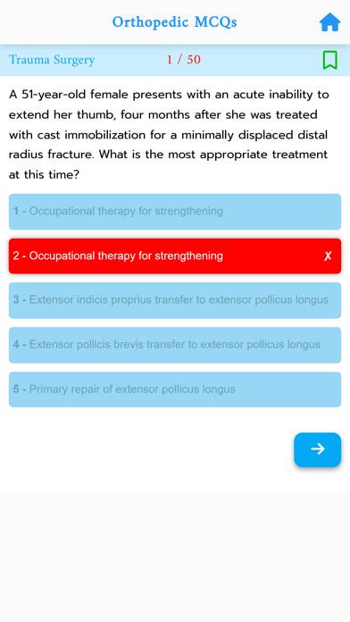 Orthopedic Quiz MCQs App Capture d'écran de l'application