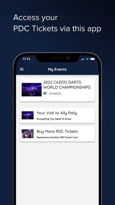 PDC Tickets App-Screenshot