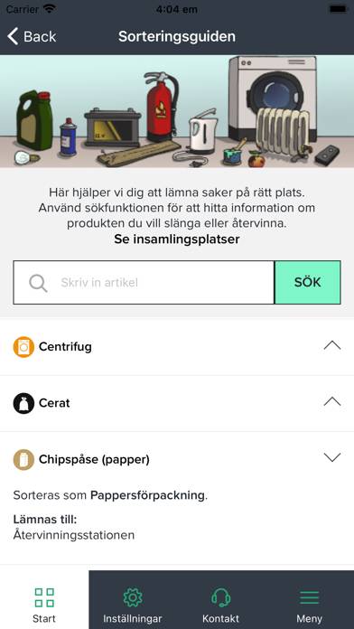 Kungälv Avfall App skärmdump #2