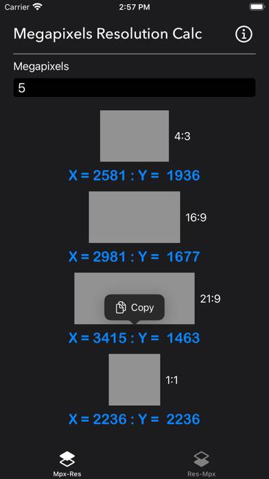 Megapixels Resolution Calc Capture d'écran de l'application #4