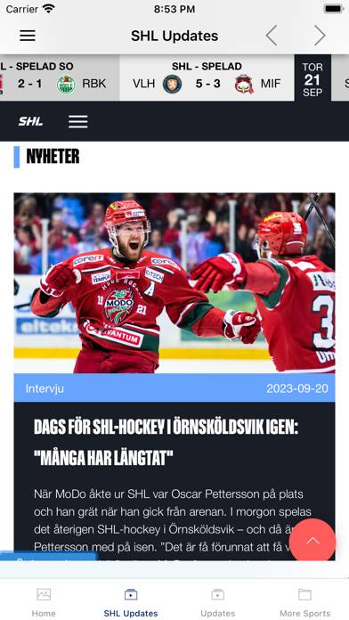 SHL Swedish Hockey skärmdump