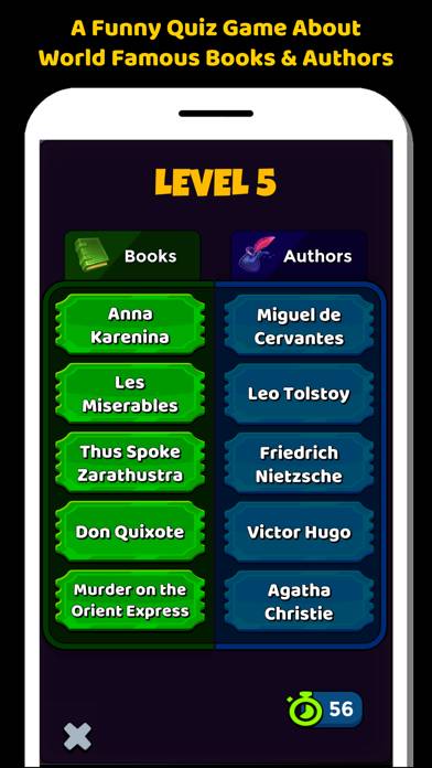 Books And Authors Quiz Game Uygulama ekran görüntüsü #1