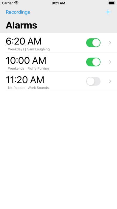 RecordAlarm App skärmdump