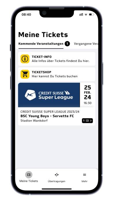 BSC YB Ticket-App App-Screenshot