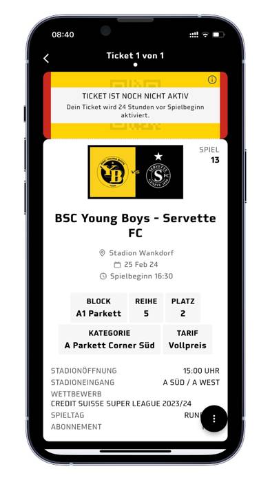 BSC YB Ticket-App App-Screenshot