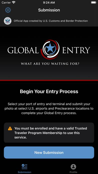 Global Entry Mobile App screenshot