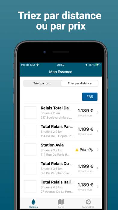 Mon Essence Capture d'écran de l'application