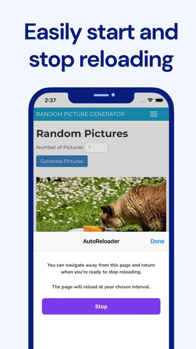 Auto Reloader: Page Refresher Captura de pantalla de la aplicación