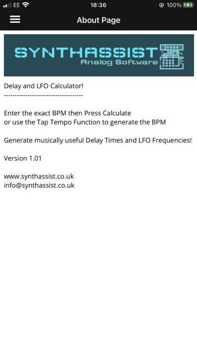 Delay & LFO Calculator App-Screenshot #3