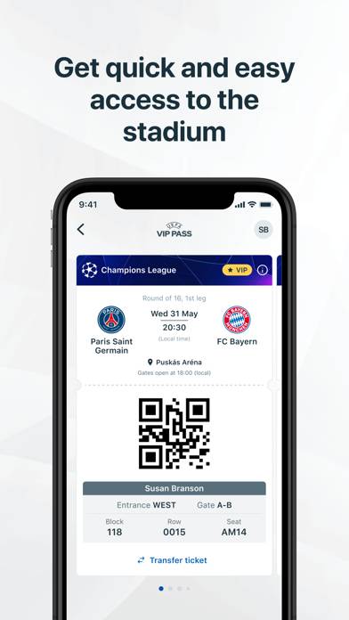 UEFA VIP Pass Captura de pantalla de la aplicación #4