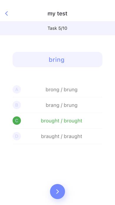 Irregular Verbs for English Captura de pantalla de la aplicación #5